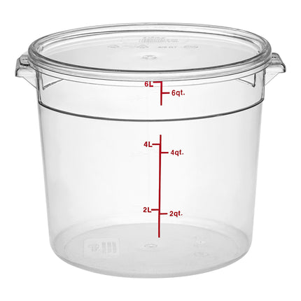 Hộp đựng thực phẩm nhựa polycarbonate tròn trong suốt kèm nắp Choice 5,7 lít - Thùng 12 cái