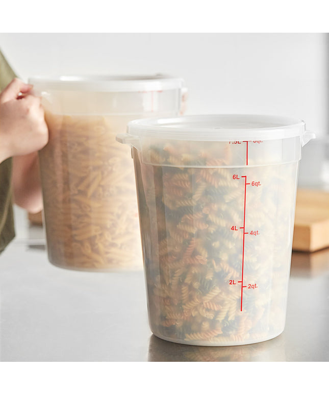 Hộp đựng thực phẩm nhựa PP tròn trong mờ kèm nắp Choice 7,6 lít - Thùng 12 cái
