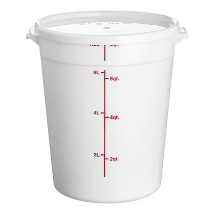 Hộp đựng thực phẩm nhựa PP tròn trắng kèm nắp Choice 7,6 lít - Thùng 12 cái