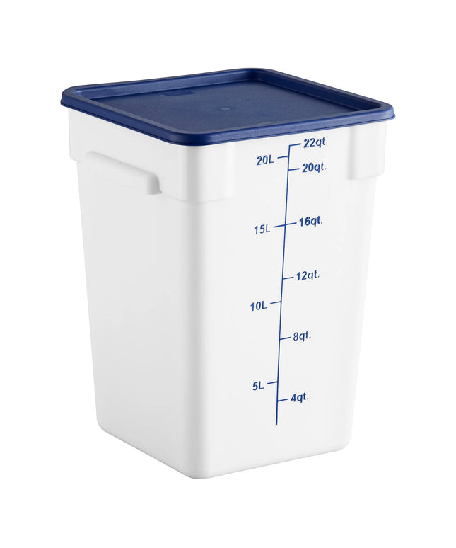 Hộp đựng thực phẩm nhựa PP vuông trắng kèm nắp xanh dương Choice 20,8 lít