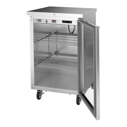 Tủ mát quầy bar cửa kính Beverage-Air BB24HC-1-G-S 61 cm bằng thép không gỉ, cao ngang quầy
