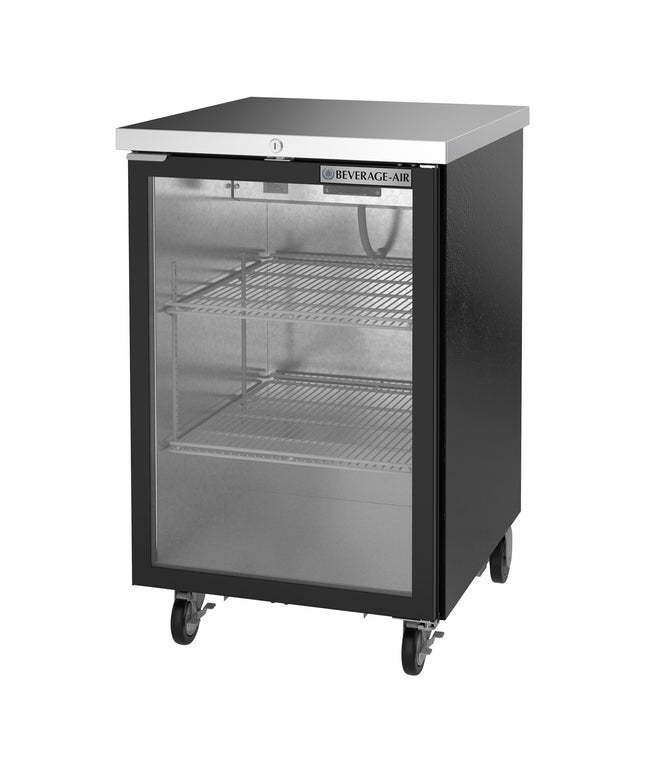 Tủ mát quầy bar cửa kính đạt chuẩn thực phẩm đen Beverage-Air BB24HC-1-FG-B 61 cm
