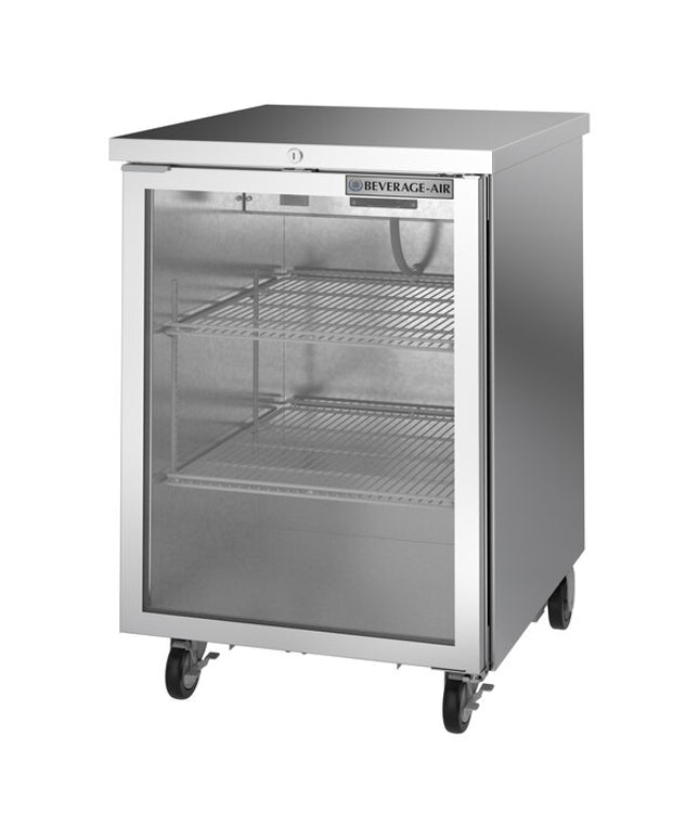 Tủ mát quầy bar Beverage-Air BB24HC-1-FG-S 61 cm cửa kính inox đạt chuẩn trữ thực phẩm