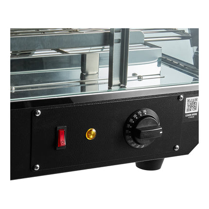 Tủ trưng bày giữ nóng để bàn Avantco HDC-13 38 cm tự phục vụ / phục vụ đầy đủ 3 tầng cửa bản lề - 120V, 850W