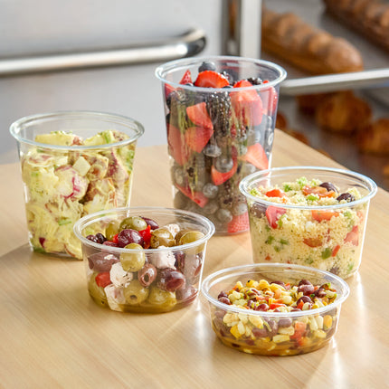Choice Hộp Deli Tròn Nhựa PET Tái Chế Siêu Trong 12 oz 500/Thùng