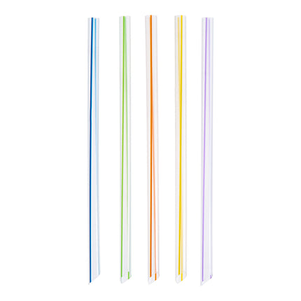 Ống hút sinh tố đầu nhọn Choice 23 cm sọc nhiều màu, không bọc - Thùng 3.500 cái