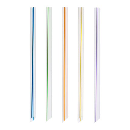 Ống hút sinh tố đầu nhọn sọc nhiều màu Choice 19 cm không bọc - Thùng 4.500 cái