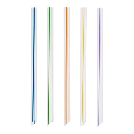 Ống hút đầu nhọn sọc nhiều màu không bọc Choice 19 cm - Gói 500 cái
