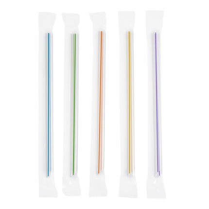 Ống hút sinh tố đầu nhọn sọc nhiều màu bọc riêng Choice 19 cm - Thùng 4.500 cái
