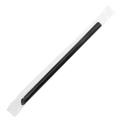 Ống hút Choice 19,1 cm đen đầu nhọn bọc lẻ sinh tố - Thùng 4.500 cái