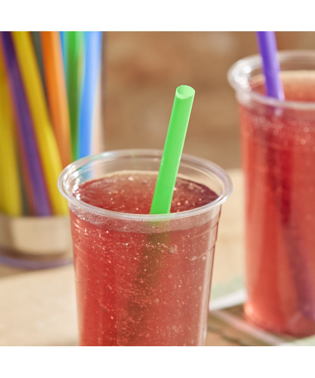 Ống hút smoothie đầu nhọn neon không bọc Choice 23 cm - Thùng 3.500 cái