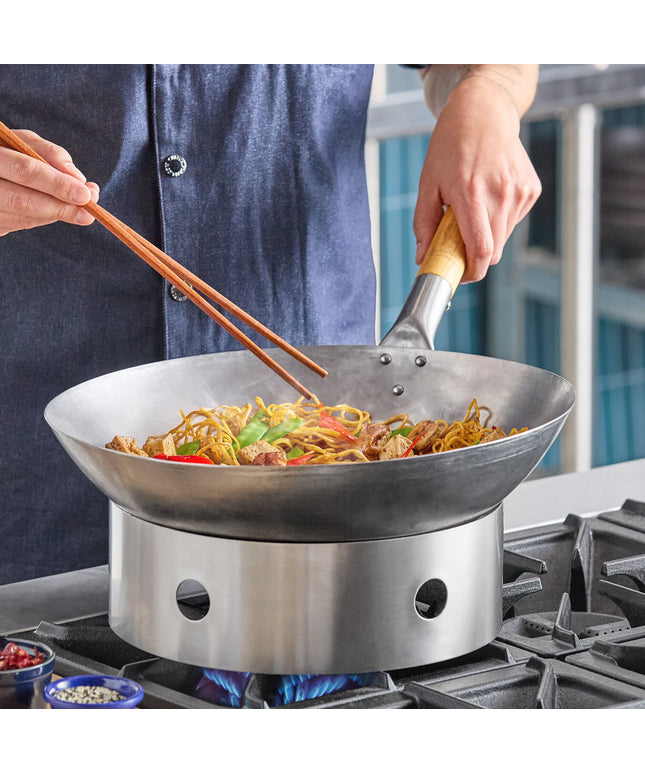Chảo wok Mandarin thép carbon Emperor's Select 41 cm cán gỗ