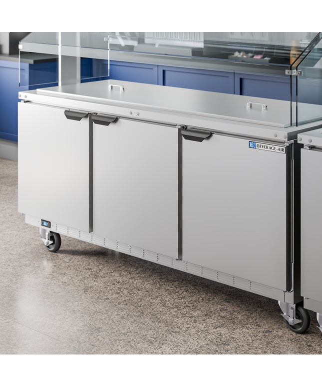 Bàn salad bar lạnh thép không gỉ Beverage-Air SPE72HC-S 183 cm
