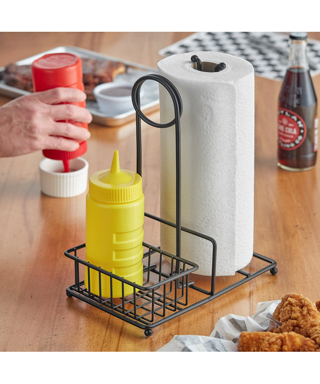 Giá đựng khăn giấy / khay gia vị kim loại sơn tĩnh điện đen TableCraft 25 x 15 x 31 cm - Thùng 6 cái