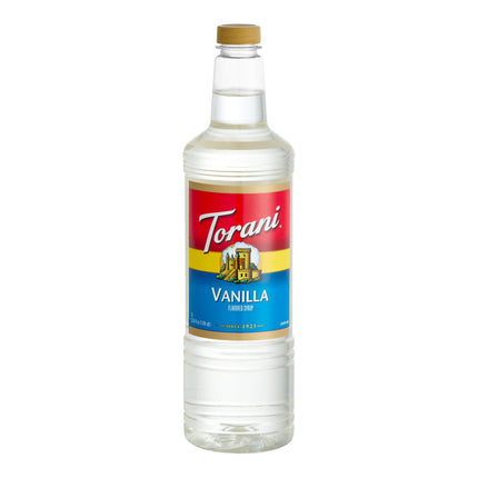 Siro tạo hương vani Torani chai nhựa 1 lít - Thùng 6 chai