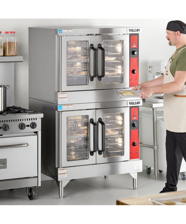 Lò nướng công nghiệp Vulcan VC44GD-NAT Natural Gas kép Deck cỡ đầy đủ Gas lò nướng đối lưu Solid State Controls - 100,00