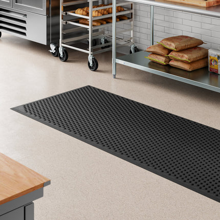 Thảm chống mỏi cao su Lavex hạng nặng 91 x 305 cm màu đen họa tiết kim cương viền vát - dày 1,3 cm