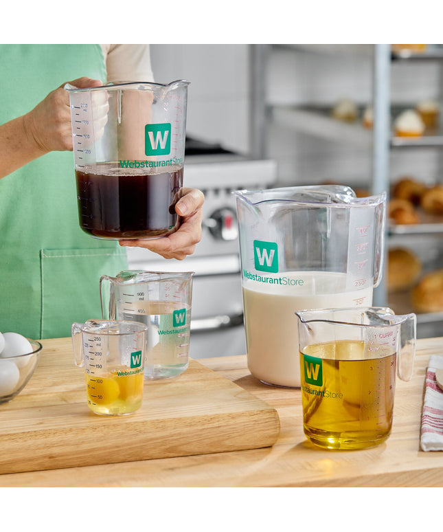 Bộ cốc đong nhựa polycarbonate trong WebstaurantStore 5 món