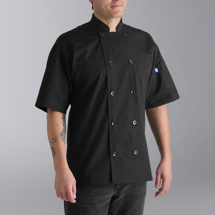 Áo bếp tay ngắn nhẹ màu đen lưng lưới tùy chỉnh Uncommon Chef Delray Pro Vent 0421 - size M