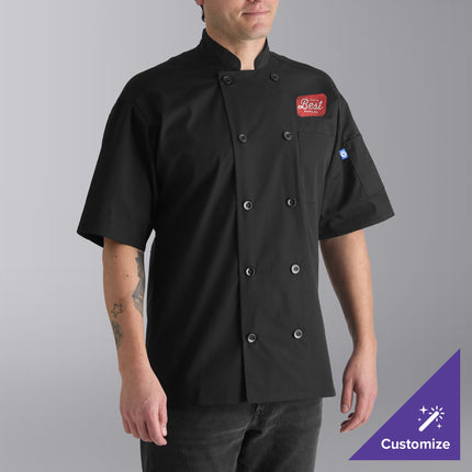 Áo bếp tay ngắn nhẹ màu đen lưng lưới tùy chỉnh Uncommon Chef Delray Pro Vent 0421 - size M