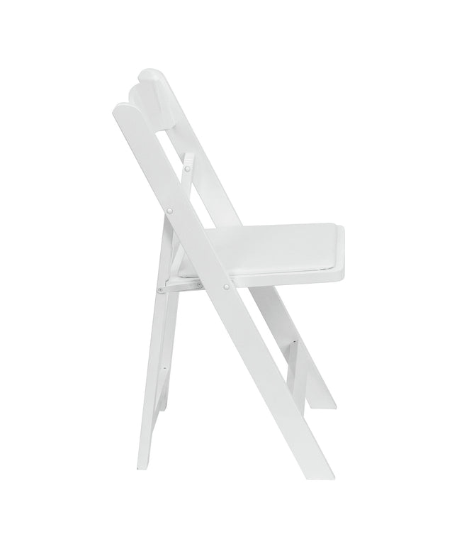 Ghế gấp gỗ màu trắng đệm vinyl trắng Flash Furniture Hercules - Thùng 2 cái