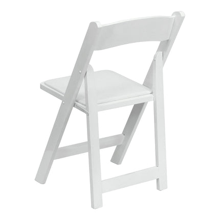 Ghế gấp gỗ màu trắng đệm vinyl trắng Flash Furniture Hercules - Thùng 2 cái