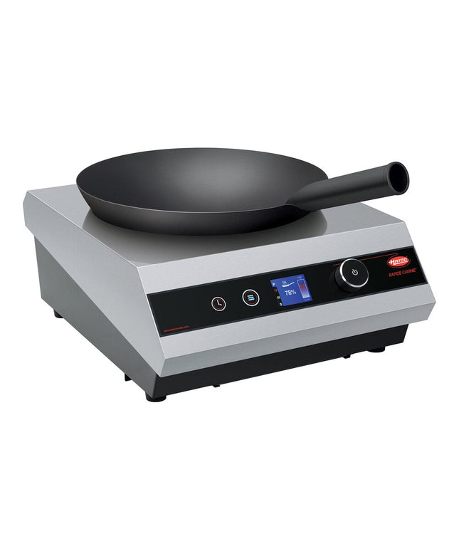 Bếp wok từ để bàn Hatco IRNG-WOKC-18 kèm chảo thép carbon và phích cắm 5-15P - 120V, 1.800W