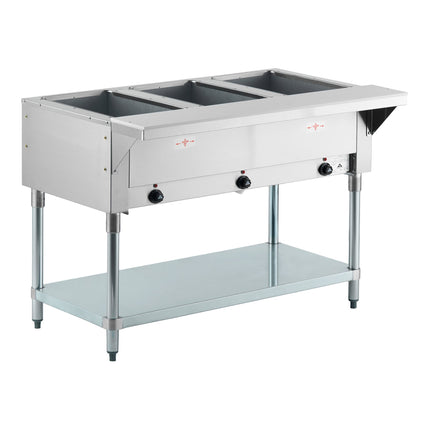 Nồi hâm hơi điện ba khay Advance Tabco HF-3E-240 có kệ dưới - khoang khô, 208/240V