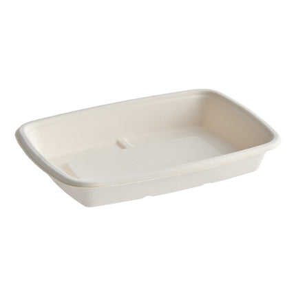 Hộp đựng thức ăn mang đi sợi thực vật Tellus 710 ml chữ nhật phân hủy sinh học - Thùng 300 cái