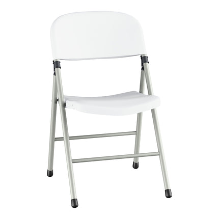 Ghế tiệc Lancaster Table & Seating trắng ôm dáng ép phun ghế gấp với xám khung và xám chân - Thùng 4 cái