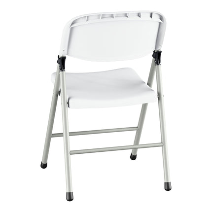 Ghế tiệc Lancaster Table & Seating trắng ôm dáng ép phun ghế gấp với xám khung và xám chân - Thùng 4 cái
