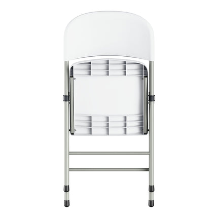 Ghế tiệc Lancaster Table & Seating trắng ôm dáng ép phun ghế gấp với xám khung và xám chân - Thùng 4 cái