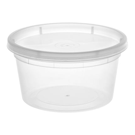 Bộ Hộp Đựng Thực Phẩm Nhựa Kèm Nắp Choice Heavy-Duty 12 oz Trong Mờ - Thùng 240 Cái