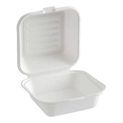 Hộp mang đi sợi thực vật EcoChoice 15 x 15 x 8 cm - Màu trắng, Thùng 500 cái