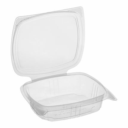 Choice Hộp Đựng Đồ Ăn Deli Nắp Bản Lề RPET Trong Suốt 8 oz - 200/Thùng
