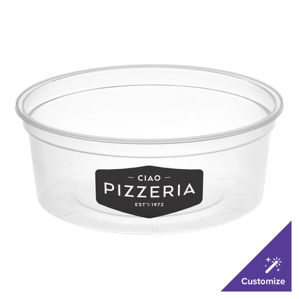 Choice Hộp Đựng Đồ Ăn Deli Tròn Trong Mờ Dùng Được Lò Vi Sóng In Tùy Chỉnh 8 oz - 500/Thùng