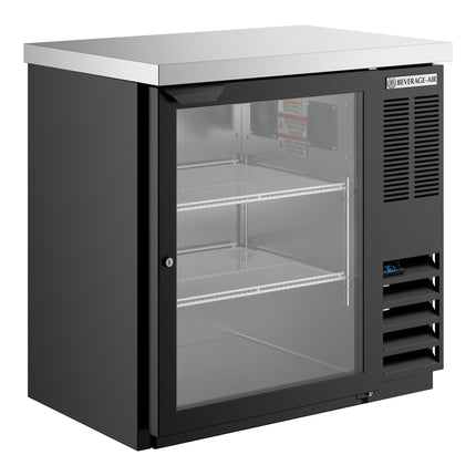 Tủ mát quầy bar Beverage-Air BB36HC-1-G-B-27 91 cm màu đen cửa kính chiều cao mặt quầy