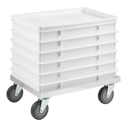 Bộ khay ủ bột Baker's Lane 46 x 66 x 7,6 cm trắng kèm xe đẩy nhôm - Gói 6 cái