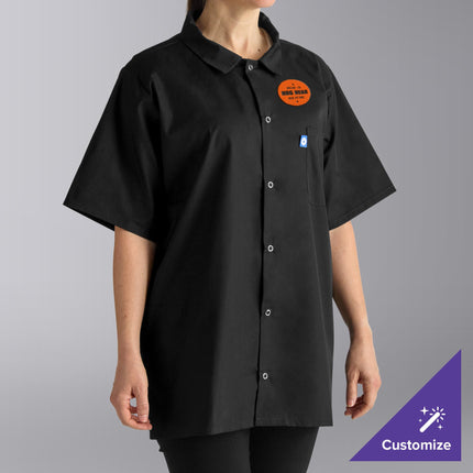 Áo đầu bếp poly-cotton màu đen Uncommon Chef 0950 size L