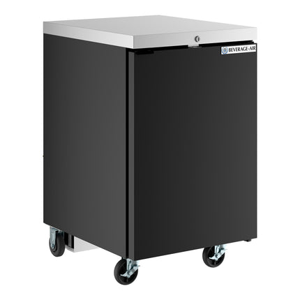 Tủ mát quầy bar Beverage-Air BB24HC-1-B 61 cm cửa đặc màu đen cao ngang mặt quầy