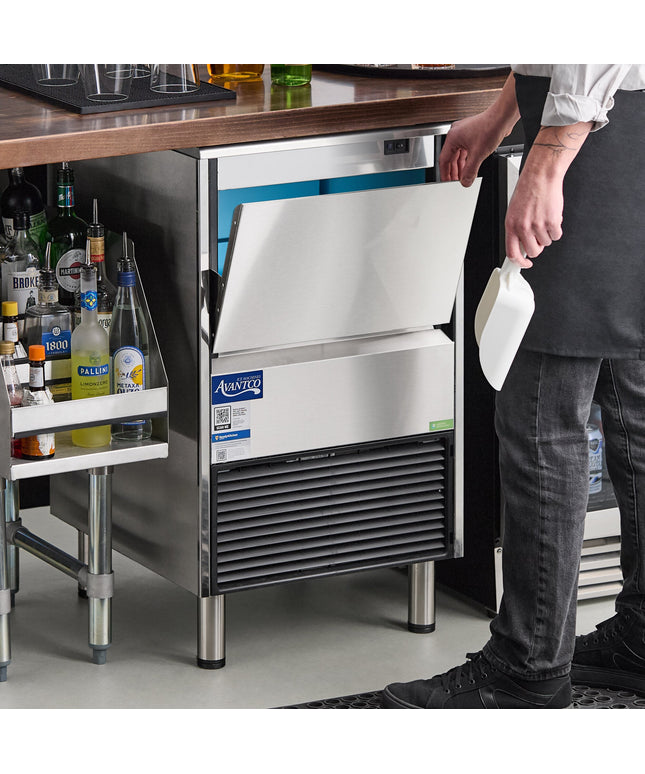 Máy làm đá viên gầm quầy làm lạnh bằng gió Avantco Ice Diamond EUC-F-160-A thùng 20 kg - 115V
