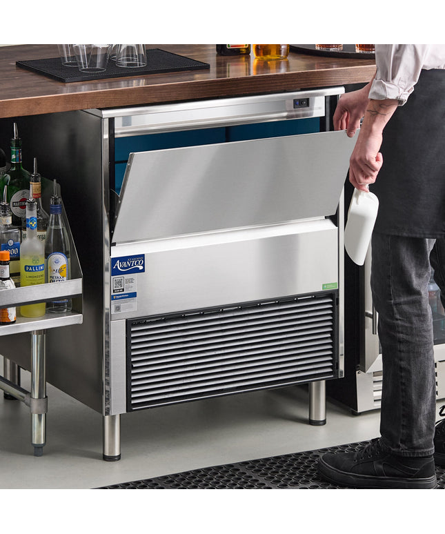 Máy làm đá viên đầy đặt dưới quầy Avantco Ice Diamond EUC-F-340-A làm mát bằng khí, thùng chứa 45 kg - 154 kg/ngày, 115V