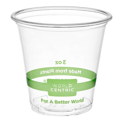 Ly đựng nước chấm nhựa PLA trong suốt phân hủy World Centric 89 ml - Thùng 2.500 cái