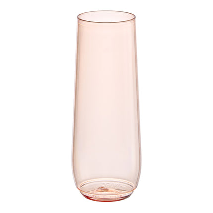 Ly dùng một lần Tossware POP 266 ml tùy chỉnh nhựa Coral hồng Flute thủy tinh - Thùng 252 cái