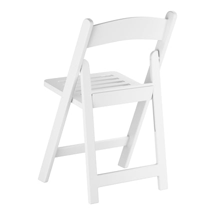 Ghế gấp nhựa resin Lancaster Table & Seating trắng mặt ngồi nan