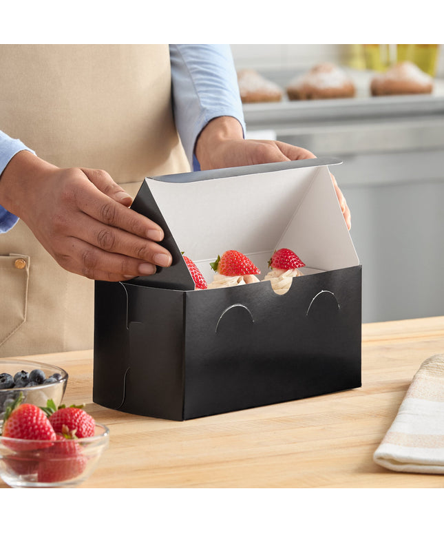 Hộp giấy đựng bánh cupcake màu đen Baker's Lane 20 x 10 x 10 cm - Bó 100 cái