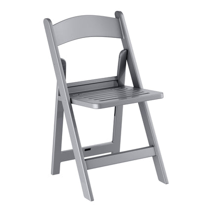Ghế xếp Lancaster Table & Seating nhựa xám mặt ngồi thanh nan