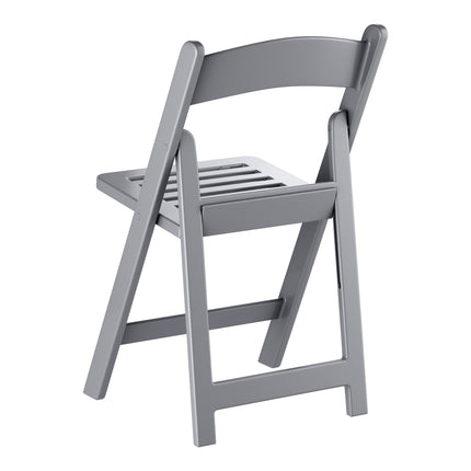 Ghế xếp Lancaster Table & Seating nhựa xám mặt ngồi thanh nan