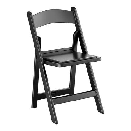 Ghế xếp Lancaster Table & Seating nhựa đen mặt ngồi bọc vinyl