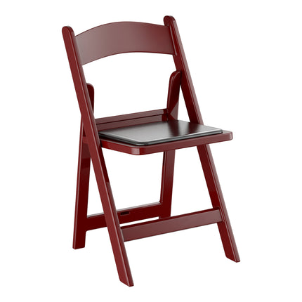Ghế gấp nhựa resin Lancaster Table & Seating màu gỗ gụ mặt ngồi vinyl